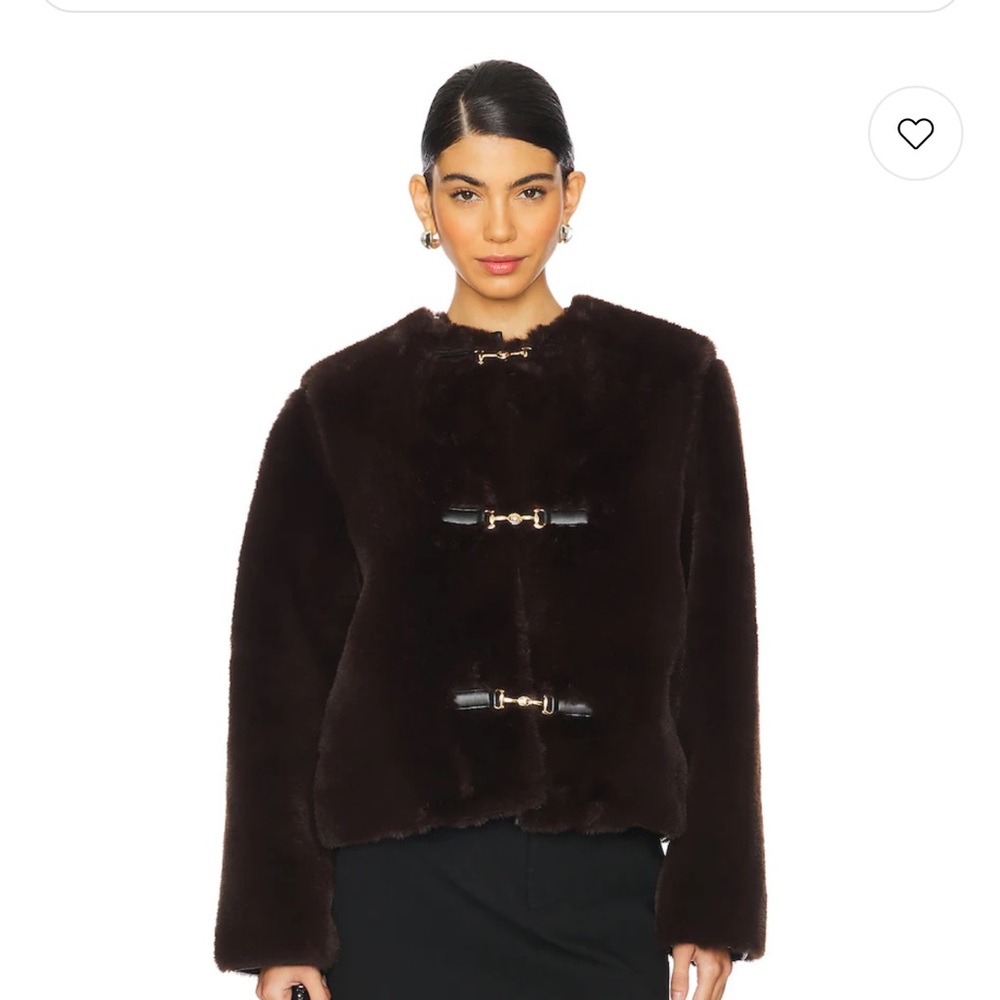 Lovers + Friends Dark Brown Fur Jacket